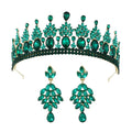 Baroque Crowns For Queen Women Crystal Princess Bridal Tiara Crown Wedding Hair Accessories Pageant Prom Hair Jewelry Headdress Imitation Rhodium Plated