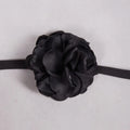 Sexy Women'S Black Chiffon Dress Hanging Neck Style Sleeveless Three-Dimensional Flower Design Bodycon Backless Mini Dress