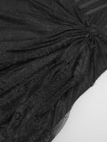 Strapless Backless Lace Split Black Mesh Maxi Long Bodycon Dress Elegant Cocktail Party Evening Gowns Vestido