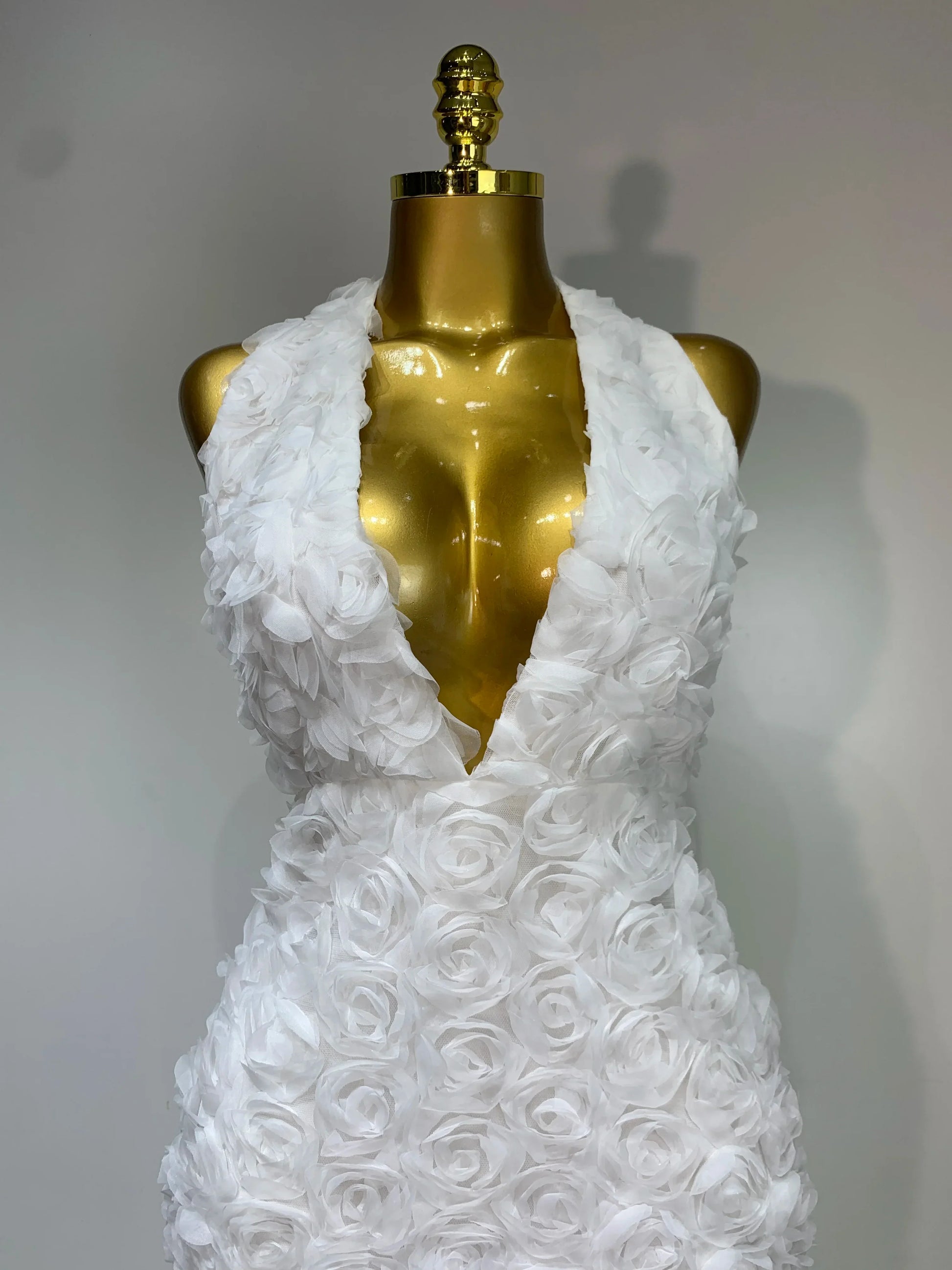 Women Sexy Backless Halter V-neck Florals Bodycon Long Dress Celebrate White Elegant Evening Party Luxury Birthday Outfit