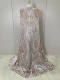 Luxury Feathers Cloak White Printing Sexy Sheath Jumpsuit Women Evening Party Bar Nightclub Singer Stage Performance Costume