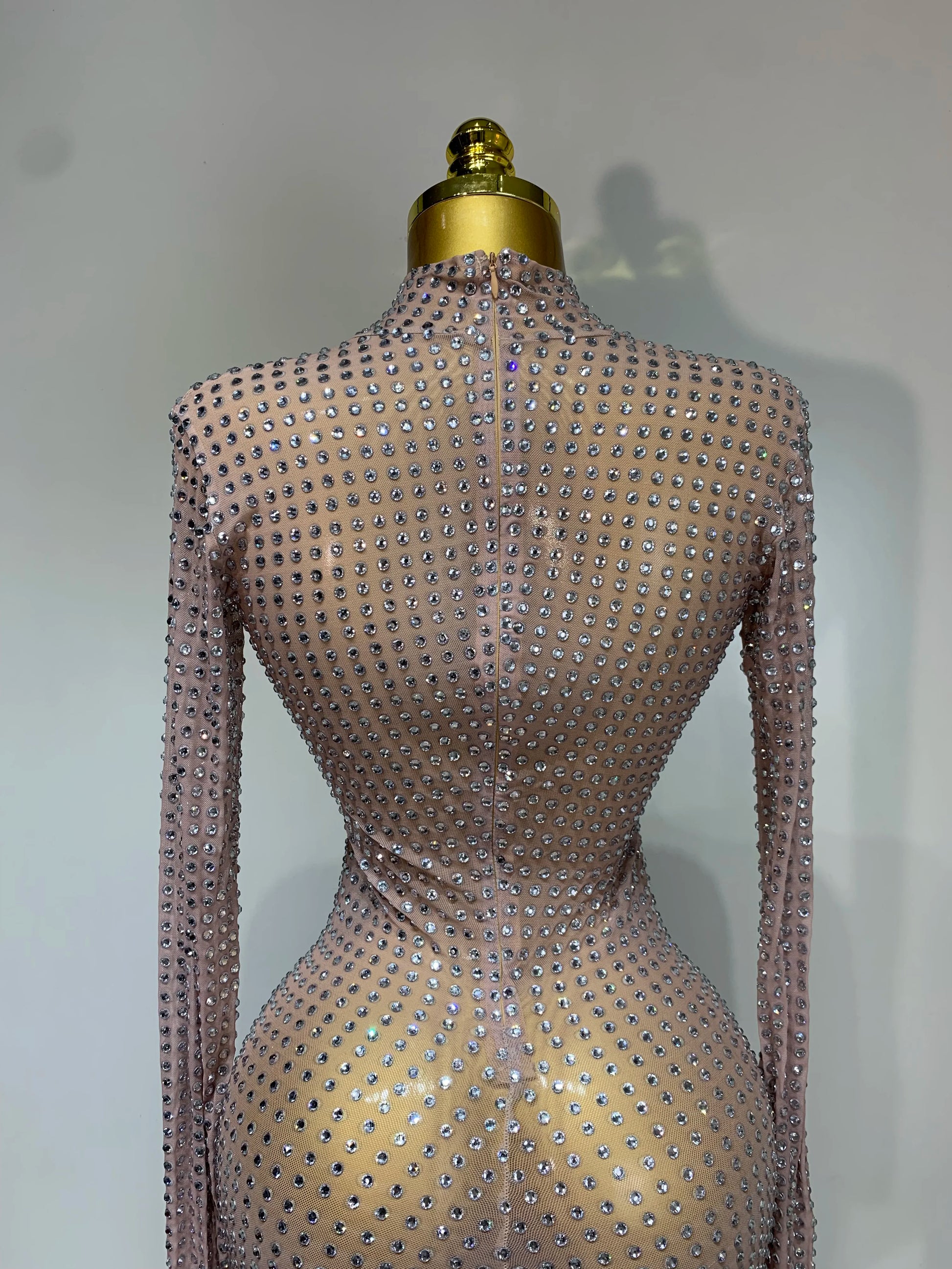 Sparkly Diamond Luxury Birthday Party Long Dress Elegant Celebrity Evening Party Nightclub Prom Dress Singer Dancer Stage Outfit