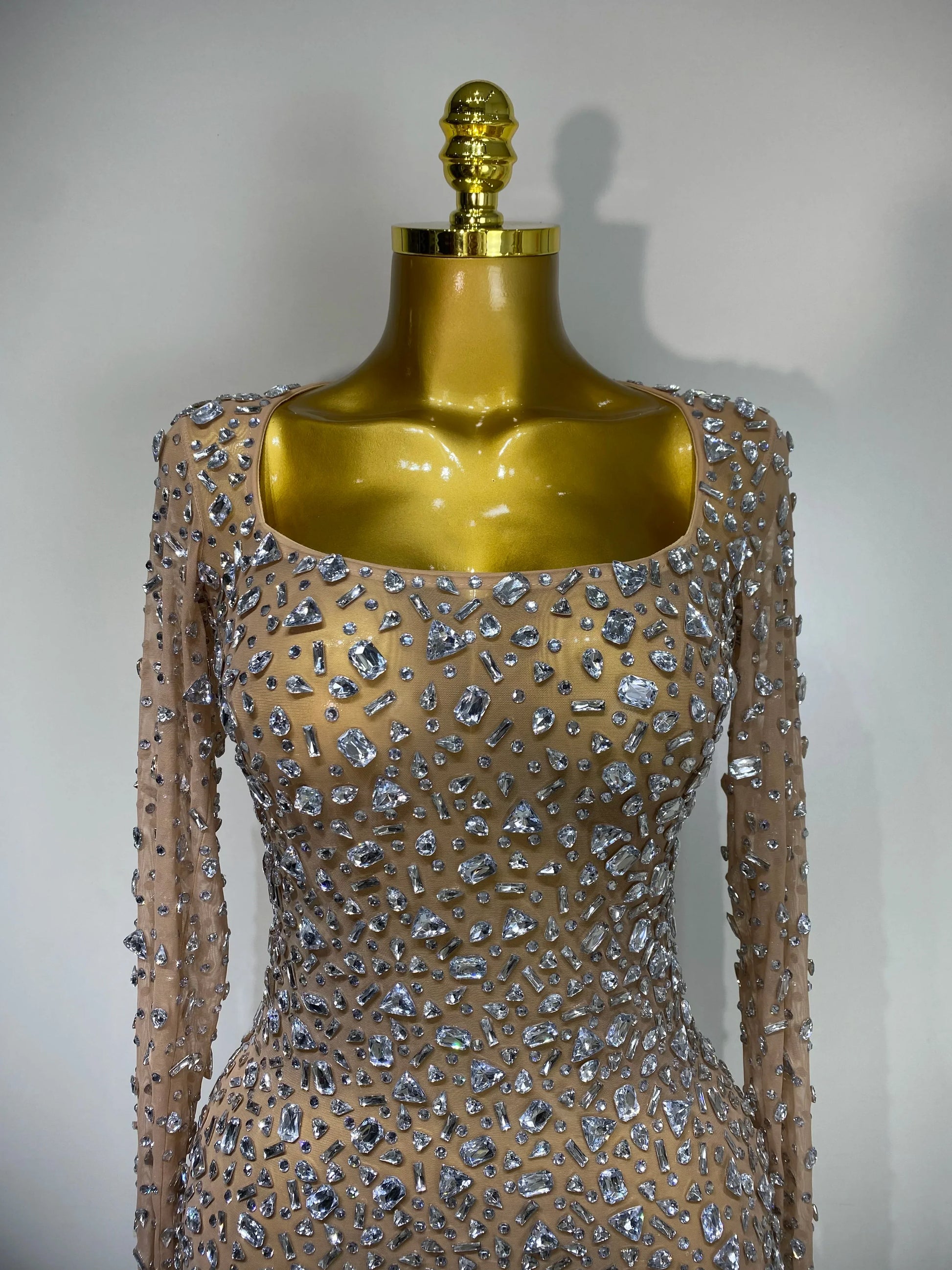 Sparkling Diamond Elegant Party Short Dress Celebrity Evening Party Prom Dress Nightclub Stage Outfit Luxury Birthday Dress