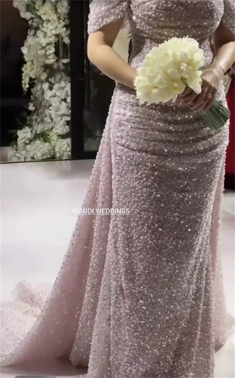 Luxury Purple Glitter Sequins Mermaid Wedding Dress Elegant Sleeveless فستان حفلات الزفاف Off Shoulder Prom Dress