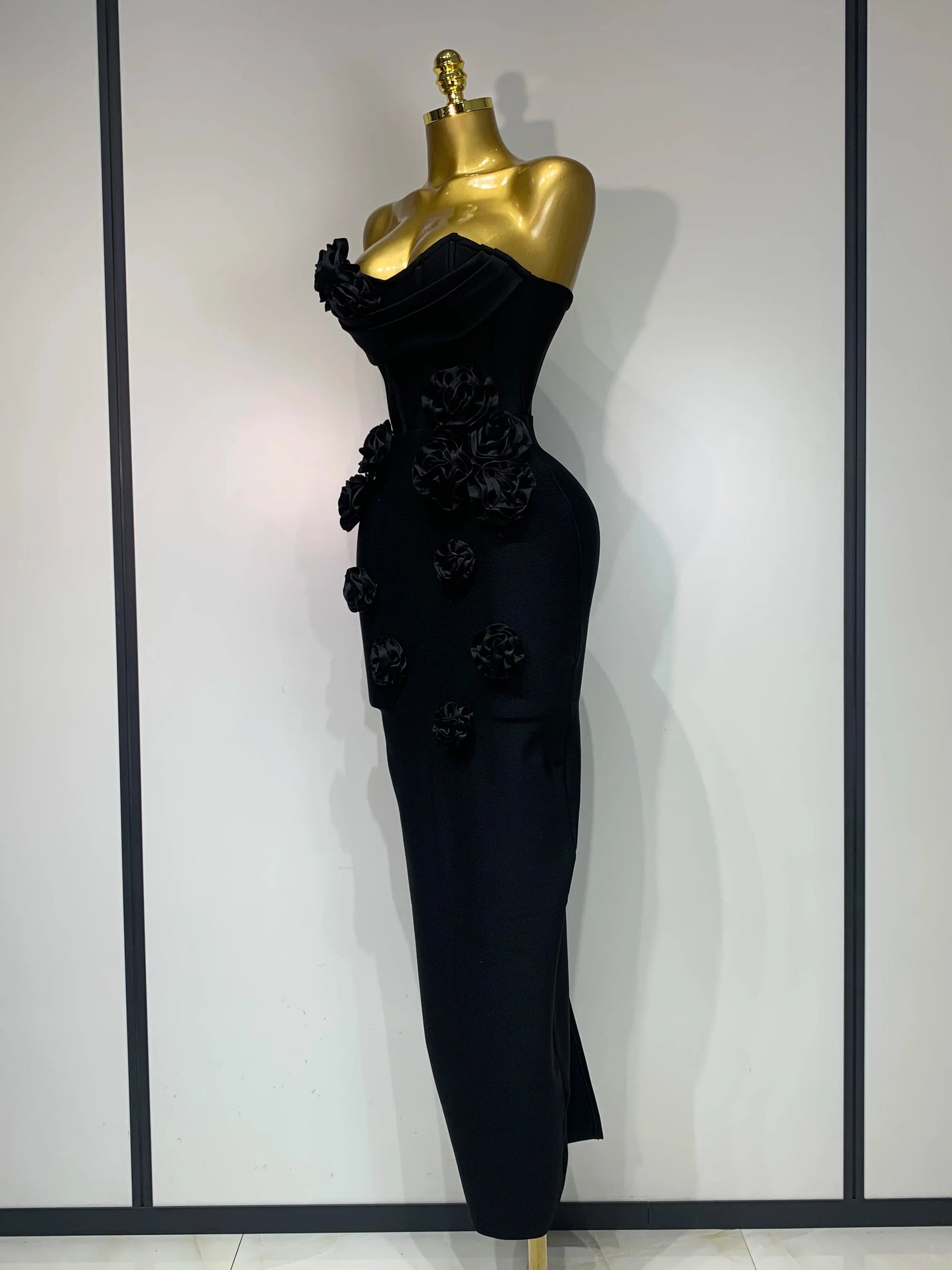 Women Sexy Strapless Florals Strapless Bodycon Bandage Dress Celebrity Elegant Festival Celebrate Evening Party Birthday Dresses