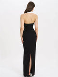 Sexy Lapel Halter Neck Bandage Long Formal Dress For Women Fashion Sleeveless Backless Shiny Robe Bnaquet Street Party Vestido