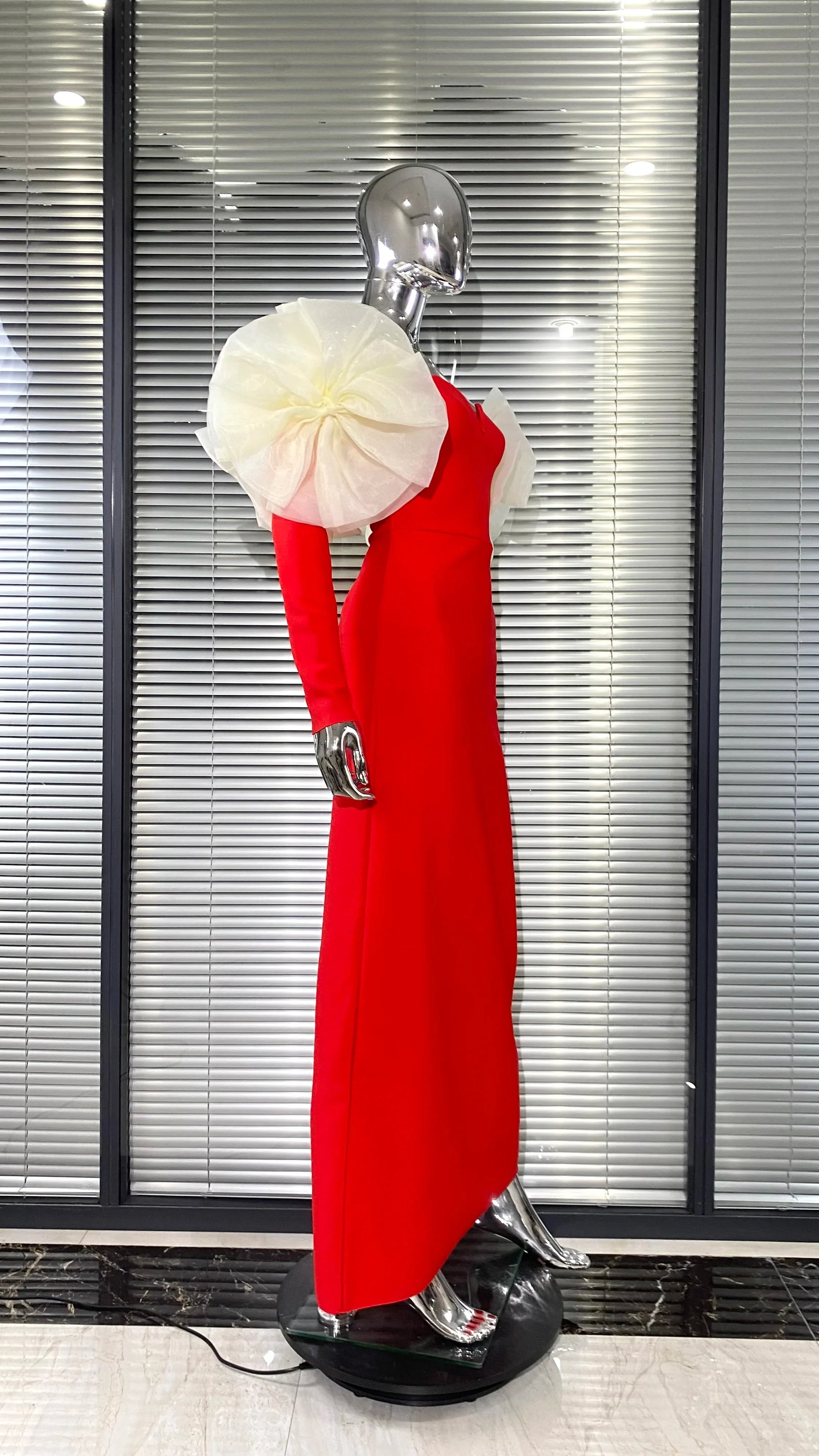 Stereoscopic Flower Sexy Off The Shoulder Ankle Lenght Bandage Dress Woman Birthday Party Vestido Celebrity Party Outfit