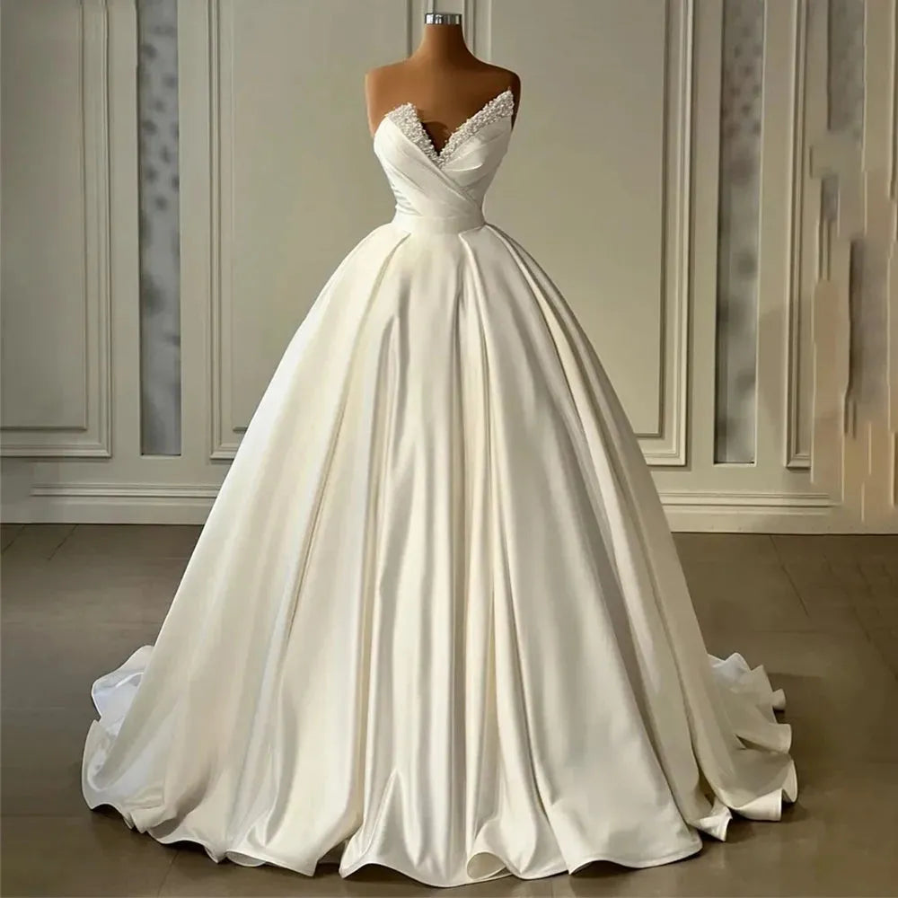 Sexy Mermaid Wedding Dresses Gorgeous Satin Simple Romantic Off Shoulder Sleeveless Fluffy Princess Style Mopping Bridal Gowns 14w