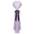 Stylish Chic White Halter Sleeveless Backless Cutout with Bow Detail Maxi Dress Evening Gown Lavender
