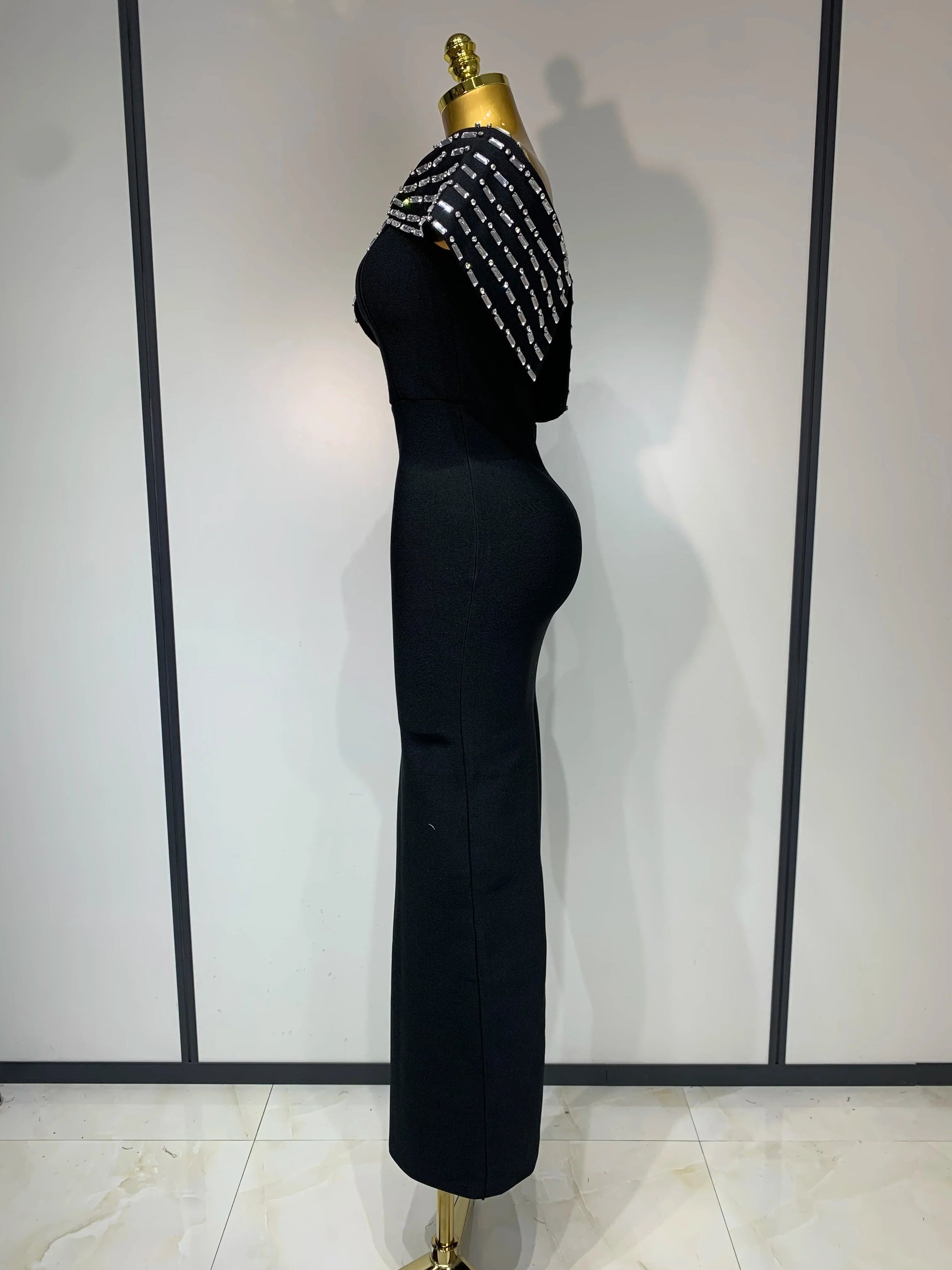 Fashion Sexy Strapless Black Off-shoulder Bodycon Bandade Dress Celebrity Cocktail Party Luxury Birthday Wedding Dresses