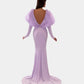 Elegant Lilac Purple Mermaid Prom Dresses with Pleats 3D Shoulder Deep V Neck Beaded Formal Occasion Dress vestidos de fiesta
