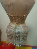 Sparkly Sequins Silver Rhinestone Strapless Tops Mini Skirt 2Pieces Set Birthday Party Sexy Dress-up Club Dance Outfits Youtiao