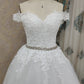 9183 قبالة الكتف التطريز الحبيب الساحرة فستان الزفاف الأبيض مخصص حجم الكرة بثوب الزفاف Dresse