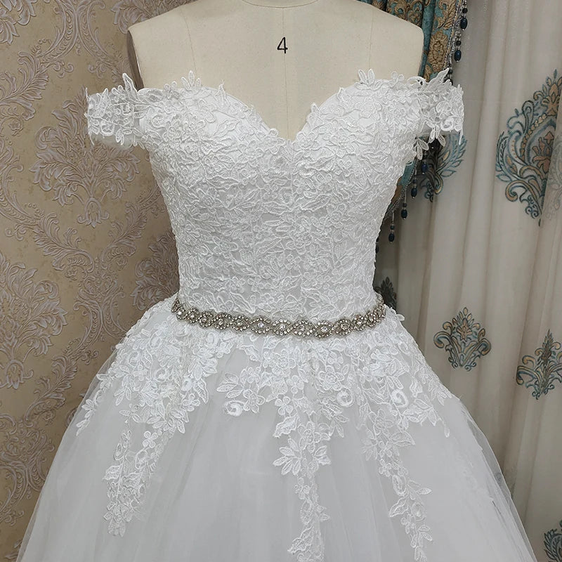 9183 épaules dénudées broderie charmante chérie robe de mariée blanche sur mesure taille robe de bal robe de mariée