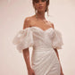 Brokat Krótkie sukienki na przyjęcie weselne syreny kochanie puff rękawy narzeczone suknie balowe błyszcząca sukienka koktajlowa koronkowa