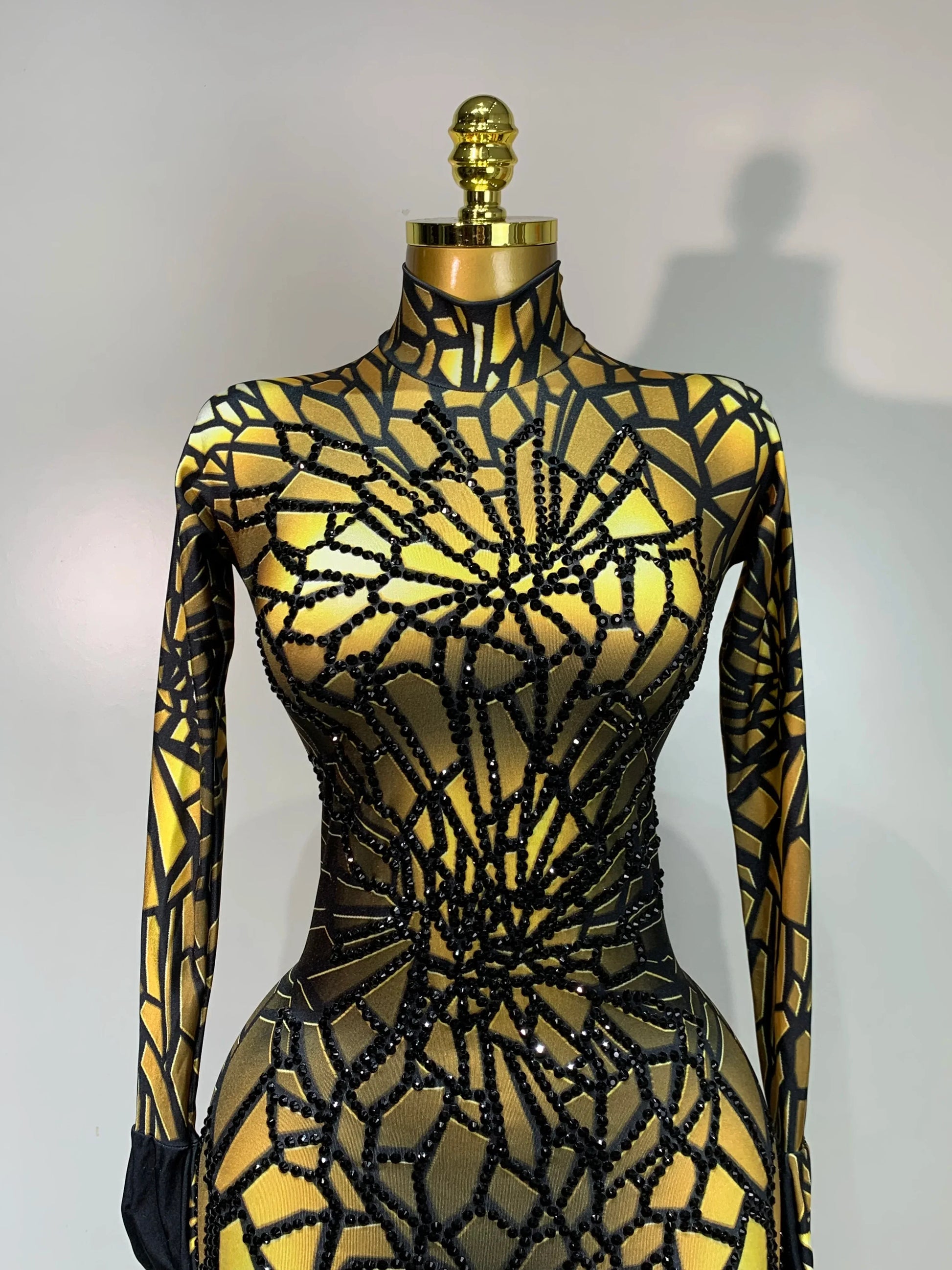 Women Sexy Stretch Glitter Rhinestones Bodycon Jumpsuit Dance Bodysuit Party Singer Stage Wear Birthday Drag Queen Costumes