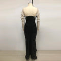 Women Sexy Strapless Big Pearl Beading Bodycon Long Bandage Dress Celebrate Evening Party Red Carpet Fashion Outfit
