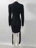 Women's Sexy Drawstring Strap Bandage Dress O-neck Long Sleeve Bodycon Mini Dress Cocktail Evening Party Vestidos