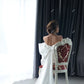 Gaun Pengantin Pendek Sederhana Perahu Leher Pleat Stain Brides Dress for Women Prom Gowns Dengan Big Bow Bow Bridal Party Gown