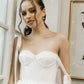 Mini robe de bal blanche trapèze, bretelles avec nœud en cœur, robes de soirée de mariage courtes froncées à lacets, robes de Cocktail pour femmes