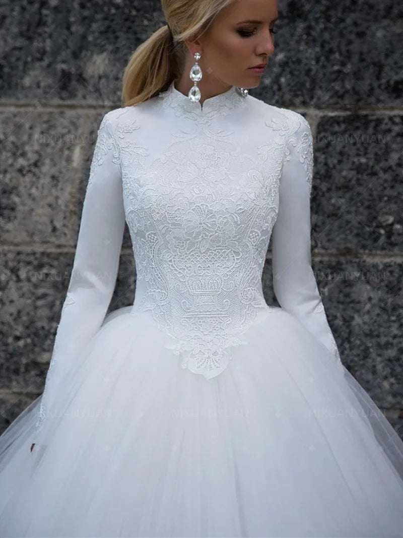 Abito da sposa musulmano abiti formali abiti da sposa abito elegante abito da sposa semplice e romantico ospite civile