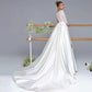 Custom Made Long Sleeves V-neck Brdial Grown A Line Wedding Dresses Side Slit