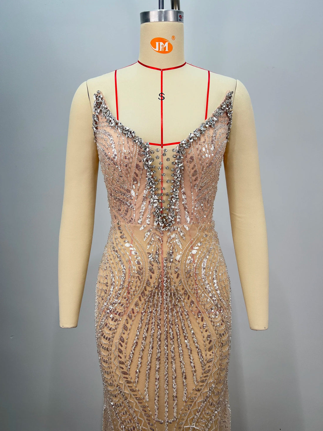 Luxury Diamond Champagne Sequins Sexy Straplerss Ankle Length Dress Woman Birthday Party Dress Celebrity Cocktail Party Vestido