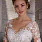 Pregnant Wedding Dress Lace Applique Tulle 3/4 Sleeves A Line Bridal Gown Bride Women Formal Party Elegant Custom made