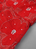 Romantic Sleeveless Red Floral Mermaid Dress for Garden Weddings Party Evening Gown