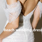 Gaun Perkahwinan Pantai Pantai Mini Pantai Vestido Noiva Praia Simple White A-Line Prom Party Gowns