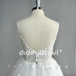 DIDEYTTAWL Vestido de novia corto de tul de manga larga con escote en forma de corazón Mini vestido de novia con hombros descubiertos Imagen Real
