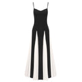 Color Block Spaghetti Straps Long Dress For Women Backless A-Line Maxi Celebrity Cocktail Party Evening Gowns Casual Vestidos black