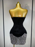 Women Sexy Bodycon Mini Dress Nightclub Elegant Evening Party Birthday Dress Celebrity Singer Shining Diamond Stage Costume