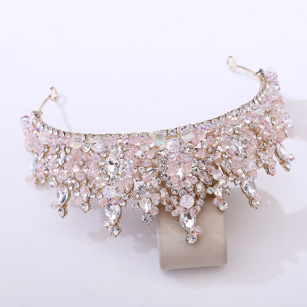Princess Queen Crowns For Wedding Bride Headdress Crystal Bridal Tiara Crown For Pageant Women Diadem Wedding Hair Accessories as picture 3