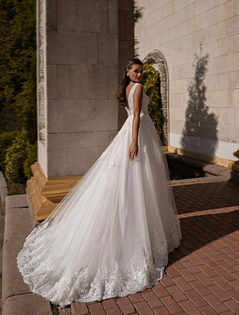 Vestidos de novia blancos de talla grande para novia, vestidos de novia bohemios de corte a, vestidos de novia sin mangas de encaje hechos a medida 