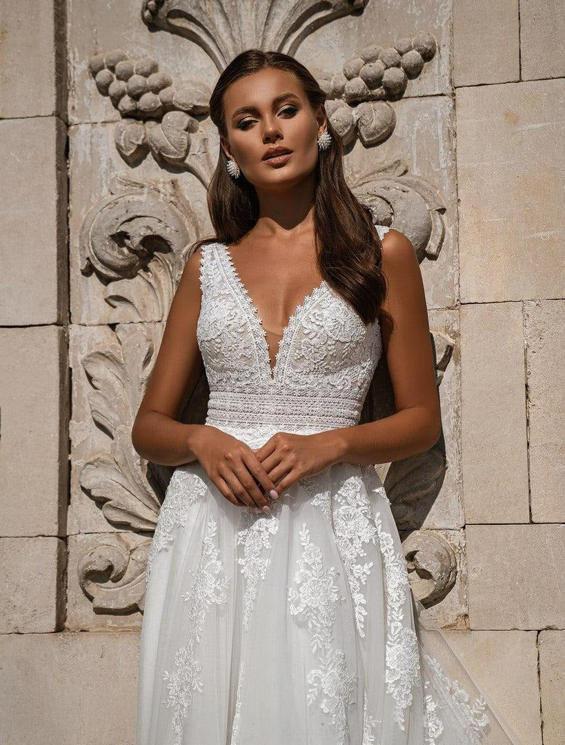 Robes de mariée blanches grande taille pour mariée, style Boho, ligne a, en dentelle, sans manches, sur mesure 