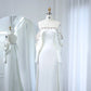 Elegant Off White Mermaid Dubai Evening Dress with Cape Long Sleeves Off Shoulder Arabic Wedding Party Gowns