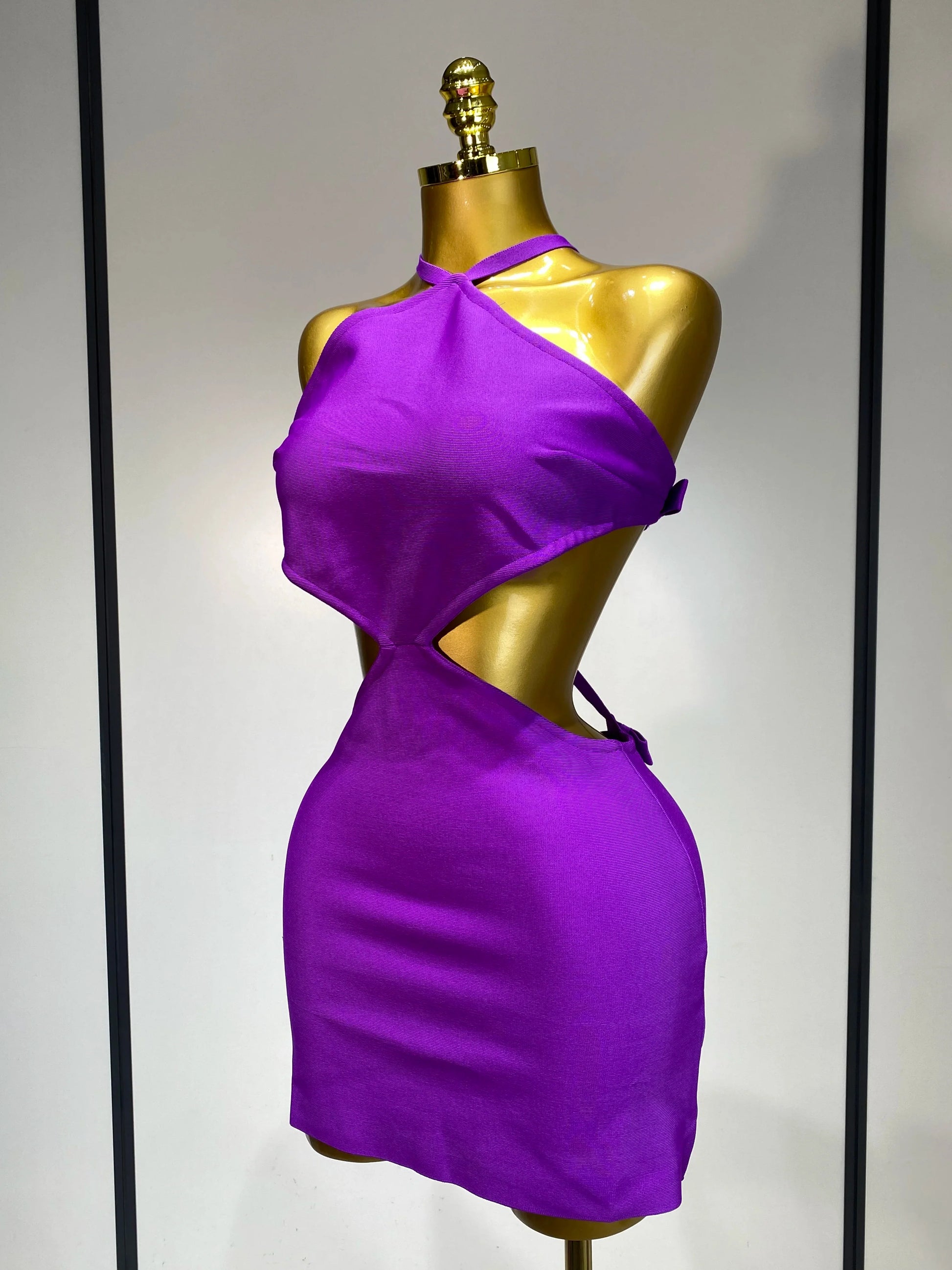 Women Sexy Backless Cut Out Bow Tie Mini Bodycon Bandage Dress Celebirty Elegant Evening Party Luxury Birthday Dresses