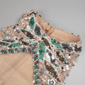 Sparkling Green Sequins Crystal Cut-Out Mermaid Sleeveless Dress Gown for Balls Party