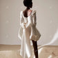 שמלות כלה קצרות מתוקה שרוולים ארוכים כלות שמלות לנשים חצאית נשיפה עם קשת גדולה כלות שמלה vestido blanco