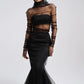 Stunning Illusion Black Mermaid Evening Dresses Sheer Long Sleeves Off Shoulder Women Formal Gown 2024 vestidos de fiesta Custom
