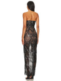 Luxury Sequins Beaded Party Dress Sexy Strapless Glitter Patchwork Mesh Sleeveless Evening Party Club Dress Vestido