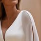 Gaun pengantin v-neck dengan lengan panjang dan kain sifon pernikahan dres sempurna untuk wanita menyesuaikan untuk mengukur jubah de mariee