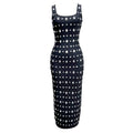 Women'S Black Sexy Sleeveless Square Neck Luxurious Crystal Bandage Maxi Long Dress Elegant Party Cocktail Evening Dress black