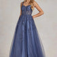 Lace Appliques Prom Dresses Off Shoulder Tulle A-line فساتين السهرة Elegant Sleeveless Floor-Length vestidos verano moda