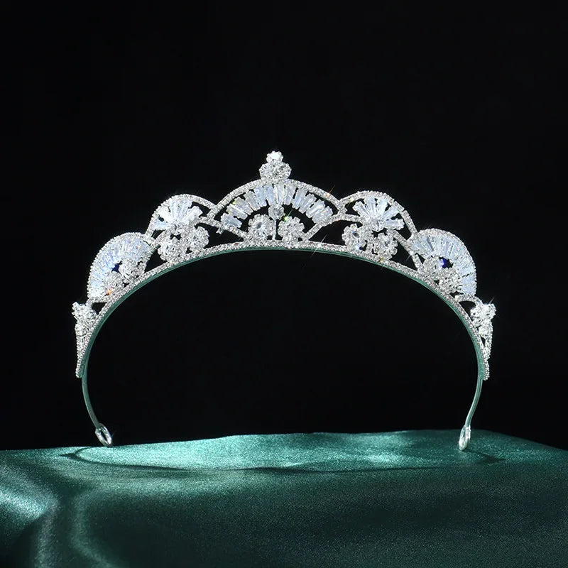 Luxury Princess Crown for Women Girl Crystal Zircon Bridal Tiaras Crowns Wedding Headpiece 15 Years Party Hair Jewelry Headwear as picture 1