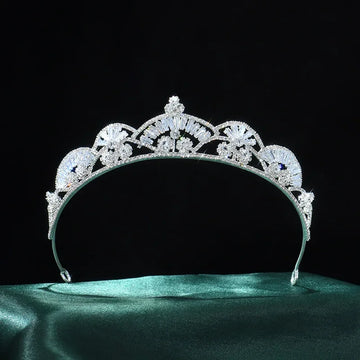 Luxury Princess Crown for Women Girl Crystal Zircon Bridal Tiaras Crowns Wedding Headpiece 15 Years Party Hair Jewelry Headwear as picture 1