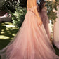 Pink Lace Embroidery Tulle Prom Dress Off Shoulder Backless A-line Vestidos De Novia Elegant Sleeveless robes de soirée