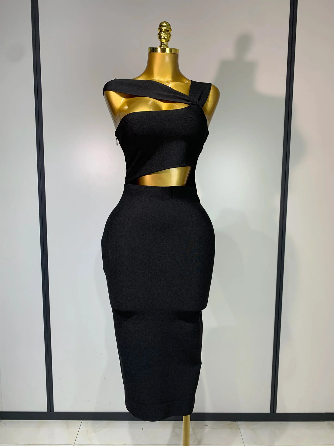 Bandage Dresses for Women Black Bodycon Dress Evening Party Celebirty Elegant Sexy Cut Out Midi Birthday Club Dresses black