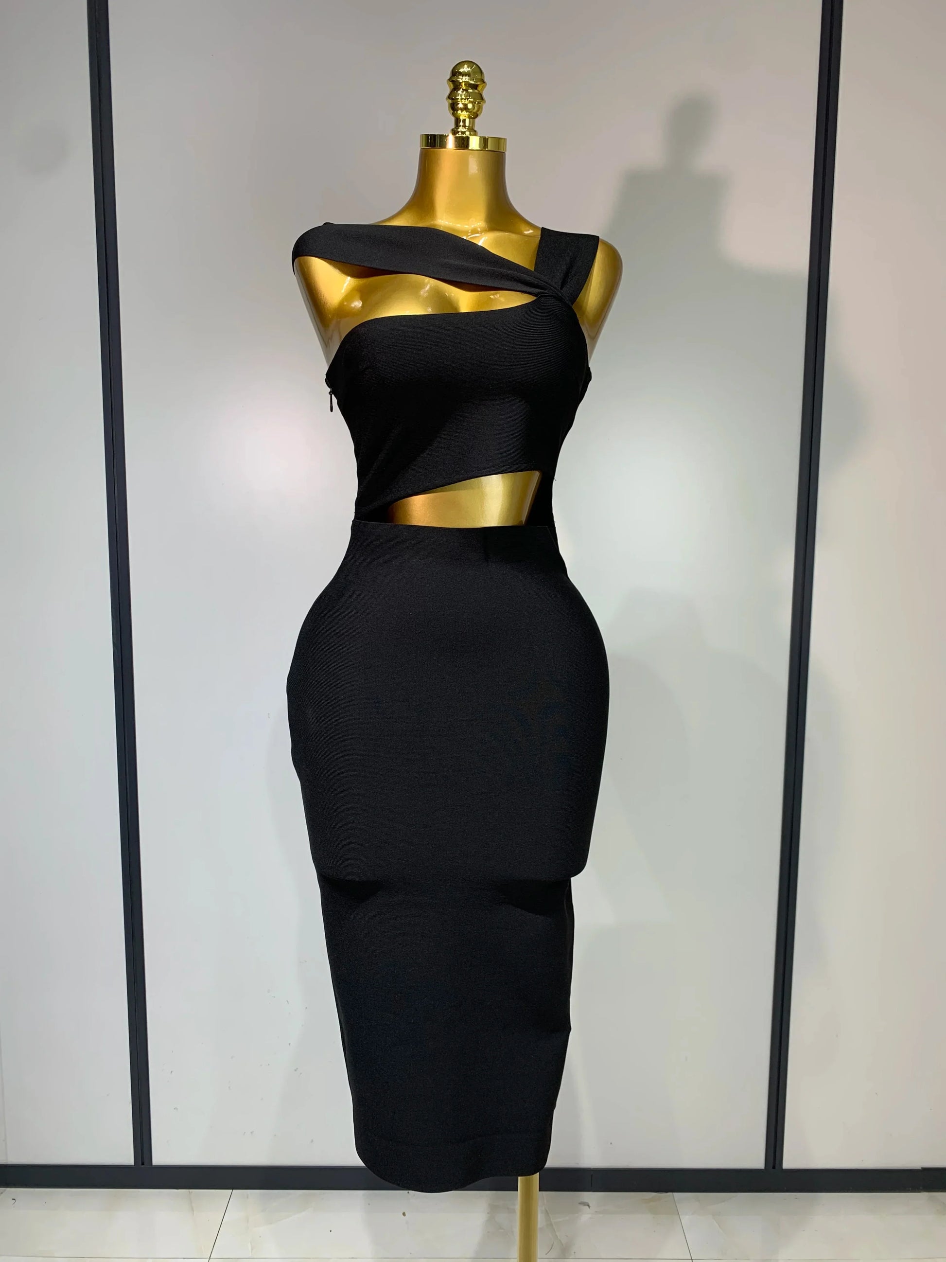 Bandage Dresses for Women Black Bodycon Dress Evening Party Celebirty Elegant Sexy Cut Out Midi Birthday Club Dresses black